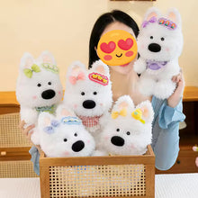 Load image into Gallery viewer, West Highland Terrier Plush Toys - Floral Bow Westie With Bib-Stuffed Animals-Dog Memorial Gifts,Stuffed Animal,West Highland Terrier-7