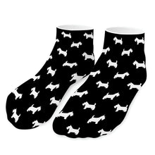 Load image into Gallery viewer, West Highland Terrier Socks - Ankle Length - Simple Westie Love-Accessories-Accessories,Dog Dad Gifts,Socks,West Highland Terrier-Black-One size-11