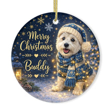 Load image into Gallery viewer, Westie Christmas Ornament - Cozy Winter Pet Portrait Design - Personalize with Photo and Name-Christmas Ornament-Christmas,Christmas Ornament,Personalize Artwork-3