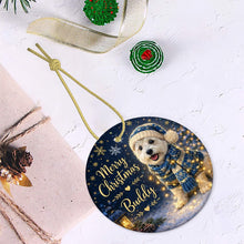 Load image into Gallery viewer, Westie Christmas Ornament - Cozy Winter Pet Portrait Design - Personalize with Photo and Name-Christmas Ornament-Christmas,Christmas Ornament,Personalize Artwork-6