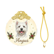 Load image into Gallery viewer, Westie Christmas Ornament - Gold Crown Dog Portrait - Personalized with Photo and Name-Christmas Ornament-Christmas,Christmas Ornament,Personalize Artwork-4