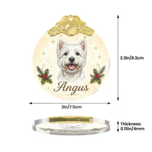 Load image into Gallery viewer, Westie Christmas Ornament - Gold Crown Dog Portrait - Personalized with Photo and Name-Christmas Ornament-Christmas,Christmas Ornament,Personalize Artwork-6