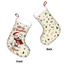 Load image into Gallery viewer, Westie Christmas Stocking - Cozy Festive Wishes - Personalize with Photo and Name-Christmas Ornament-Christmas,Christmas Stocking,Personalize Artwork-4
