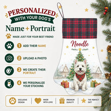 Load image into Gallery viewer, Westie Christmas Stocking - Home for the Holidays - Personalize with Photo and Name-Christmas Ornament-Christmas,Christmas Stocking,Personalize Artwork-2