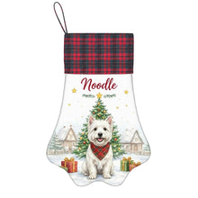 Load image into Gallery viewer, Westie Christmas Stocking - Home for the Holidays - Personalize with Photo and Name-Christmas Ornament-Christmas,Christmas Stocking,Personalize Artwork-3