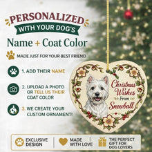 Load image into Gallery viewer, Westie Dog Ornament - Christmas Wishes Design - Personalized with Name-Christmas Ornament-Christmas,Personalize Artwork,West Highland Terrier-2