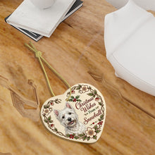 Load image into Gallery viewer, Westie Dog Ornament - Christmas Wishes Design - Personalized with Name-Christmas Ornament-Christmas,Personalize Artwork,West Highland Terrier-7