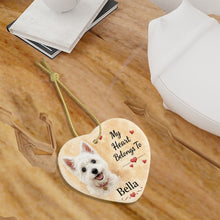 Load image into Gallery viewer, Westie Dog Ornament - My Heart Belongs To Design - Personalized with Name-Christmas Ornament-Christmas,Personalize Artwork,West Highland Terrier-7