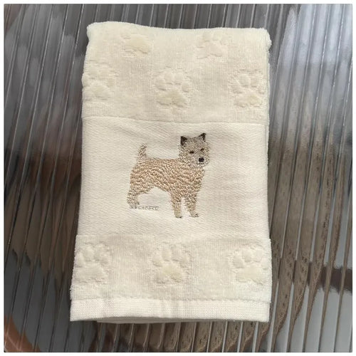 Westie Love Large Embroidered Cotton Towel-Home Decor-Bathroom Decor,Dog Mom Gifts,Home Decor,Towel,West Highland Terrier-1