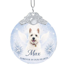 Load image into Gallery viewer, Westie Ornament - Angel Dog Memorial Design - Personalized with Photo and Name-Christmas Ornament-Christmas,Christmas Ornament,Personalize Artwork,West Highland Terrier-3