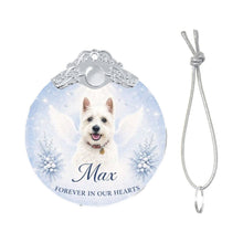 Load image into Gallery viewer, Westie Ornament - Angel Dog Memorial Design - Personalized with Photo and Name-Christmas Ornament-Christmas,Christmas Ornament,Personalize Artwork,West Highland Terrier-4