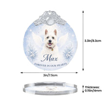Load image into Gallery viewer, Westie Ornament - Angel Dog Memorial Design - Personalized with Photo and Name-Christmas Ornament-Christmas,Christmas Ornament,Personalize Artwork,West Highland Terrier-6