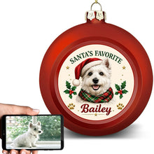 Load image into Gallery viewer, Westie Ornament - Classic Red Round Shape - Santa's Favourite Design - Personalized with Name-Christmas Ornament-Christmas,Personalize Artwork,West Highland Terrier-1