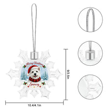 Load image into Gallery viewer, Westie Ornament - Personalized Snowflake Shaped Christmas Snow Globe Design - with Name-Christmas Ornament-Christmas,Personalize Artwork,West Highland Terrier-5