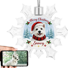 Load image into Gallery viewer, Westie Ornament - Personalized Snowflake Shaped Christmas Snow Globe Design - with Name-Christmas Ornament-Christmas,Personalize Artwork,West Highland Terrier-1