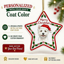 Load image into Gallery viewer, Westie Ornament - Personalized Star Shaped Christmas Folk-Art Design-Christmas Ornament-Christmas,Personalize Artwork,West Highland Terrier-2