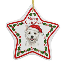 Load image into Gallery viewer, Westie Ornament - Personalized Star Shaped Christmas Folk-Art Design-Christmas Ornament-Christmas,Personalize Artwork,West Highland Terrier-3