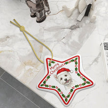 Load image into Gallery viewer, Westie Ornament - Personalized Star Shaped Christmas Folk-Art Design-Christmas Ornament-Christmas,Personalize Artwork,West Highland Terrier-5