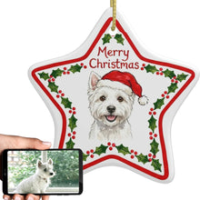 Load image into Gallery viewer, Westie Ornament - Personalized Star Shaped Christmas Folk-Art Design-Christmas Ornament-Christmas,Personalize Artwork,West Highland Terrier-1