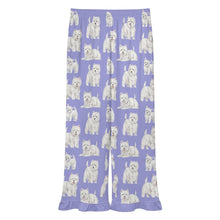Load image into Gallery viewer, Westie Pajama Pants for Women - Ruffle Hem Design - Watercolor Symphony Westies-Pajamas-Apparel,Dog Mom Gifts,Pajamas,West Highland Terrier-19