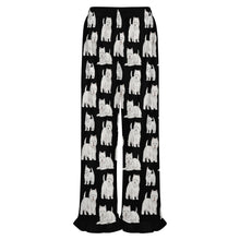 Load image into Gallery viewer, Westie Pajama Pants for Women - Ruffle Hem Design - Watercolor Symphony Westies-Pajamas-Apparel,Dog Mom Gifts,Pajamas,West Highland Terrier-6