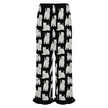 Load image into Gallery viewer, Westie Pajama Pants for Women - Ruffle Hem Design - Watercolor Symphony Westies-Pajamas-Apparel,Dog Mom Gifts,Pajamas,West Highland Terrier-8