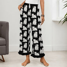 Load image into Gallery viewer, Westie Pajama Pants for Women - Ruffle Hem Design - Watercolor Symphony Westies-Pajamas-Apparel,Dog Mom Gifts,Pajamas,West Highland Terrier-7