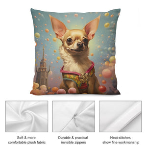 Whimsical Adventure Chihuahua Plush Pillow Case-Cushion Cover-Chihuahua, Dog Dad Gifts, Dog Mom Gifts, Home Decor, Pillows-5