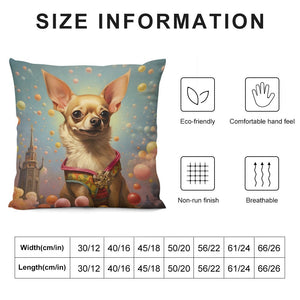 Whimsical Adventure Chihuahua Plush Pillow Case-Cushion Cover-Chihuahua, Dog Dad Gifts, Dog Mom Gifts, Home Decor, Pillows-6