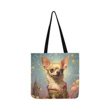 Load image into Gallery viewer, Whimsical Adventure Chihuahua Shopping Tote Bag-Accessories-Accessories, Bags, Chihuahua, Dog Dad Gifts, Dog Mom Gifts-White-ONESIZE-1