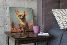 Load image into Gallery viewer, Whimsical Adventure Fawn / Gold Chihuahua Wall Art Poster-Art-Chihuahua, Dog Art, Home Decor, Poster-Framed Light Canvas-Small - 8x8&quot;-1