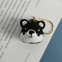 Load image into Gallery viewer, Whimsical Black and White Shiba Inu Knitted Keychain-ZJJKR03796-1