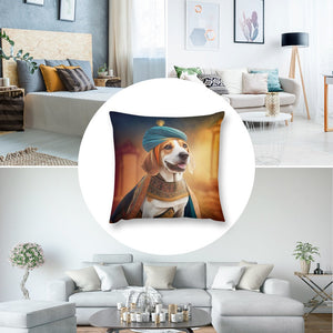 Whimsical Canine Maharaja Beagle Plush Pillow Case-Cushion Cover-Beagle, Dog Dad Gifts, Dog Mom Gifts, Home Decor, Pillows-2