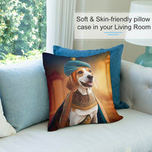 Load image into Gallery viewer, Whimsical Canine Maharaja Beagle Plush Pillow Case-Cushion Cover-Beagle, Dog Dad Gifts, Dog Mom Gifts, Home Decor, Pillows-3