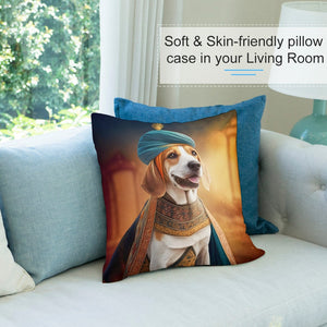 Whimsical Canine Maharaja Beagle Plush Pillow Case-Cushion Cover-Beagle, Dog Dad Gifts, Dog Mom Gifts, Home Decor, Pillows-3