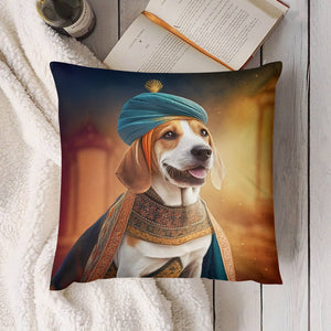 Whimsical Canine Maharaja Beagle Plush Pillow Case-Cushion Cover-Beagle, Dog Dad Gifts, Dog Mom Gifts, Home Decor, Pillows-5