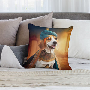 Whimsical Canine Maharaja Beagle Plush Pillow Case-Cushion Cover-Beagle, Dog Dad Gifts, Dog Mom Gifts, Home Decor, Pillows-6