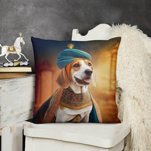 Whimsical Canine Maharaja Beagle Plush Pillow Case-Cushion Cover-Beagle, Dog Dad Gifts, Dog Mom Gifts, Home Decor, Pillows-7
