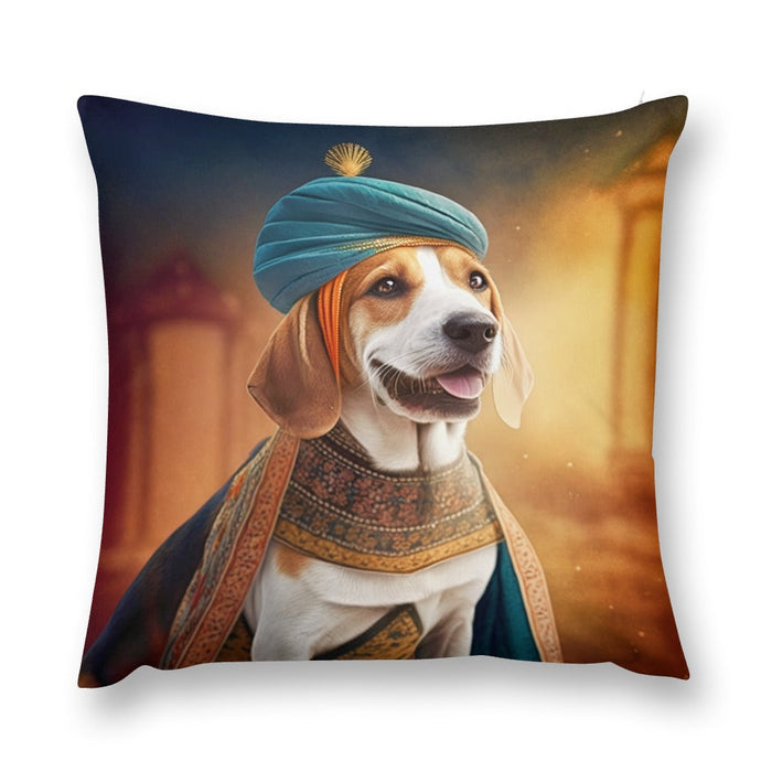 Whimsical Canine Maharaja Beagle Plush Pillow Case-Cushion Cover-Beagle, Dog Dad Gifts, Dog Mom Gifts, Home Decor, Pillows-8