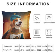 Load image into Gallery viewer, Whimsical Canine Maharaja Beagle Plush Pillow Case-Cushion Cover-Beagle, Dog Dad Gifts, Dog Mom Gifts, Home Decor, Pillows-12 &quot;×12 &quot;-White-1