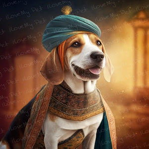 Whimsical Canine Maharaja Beagle Wall Art Poster-Art-Beagle, Dog Art, Home Decor, Poster-1