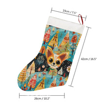 Load image into Gallery viewer, Whimsical Christmas Forest Fawn Chihuahua Christmas Stocking-Christmas Ornament-Chihuahua, Christmas, Home Decor-26X42CM-White1-4