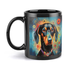 Load image into Gallery viewer, Whimsical Dachshund in Cosmic Colors Coffee Mug-5