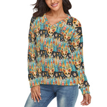 Load image into Gallery viewer, Whimsical Forest Fawn Chihuahua Women's V-Neck Christmas Sweater-Apparel-Apparel,Chihuahua,Christmas,Dog Mom Gifts,Sweater,Sweatshirt-1