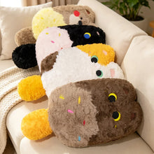 Load image into Gallery viewer, Whimsical Ice Cream Black Cat Throw Pillow - optional with Throw Blanket-13