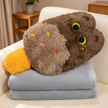 Load image into Gallery viewer, Whimsical Ice Cream Brown Cat Throw Pillow - optional with Throw Blanket-8