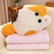 Load image into Gallery viewer, Whimsical Ice Cream Calico Cat Throw Pillow - optional with Throw Blanket-9