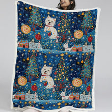 Load image into Gallery viewer, Whimsical Winter Westies Christmas Soft Warm Fleece Blanket-Blanket-Blankets, Christmas, Dog Dad Gifts, Dog Mom Gifts, Home Decor, West Highland Terrier-11