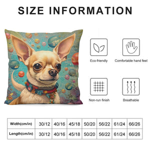 Whimsical Wonders Chihuahua Plush Pillow Case-Cushion Cover-Chihuahua, Dog Dad Gifts, Dog Mom Gifts, Home Decor, Pillows-6