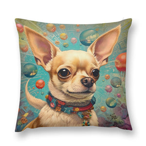 Whimsical Wonders Chihuahua Plush Pillow Case-Cushion Cover-Chihuahua, Dog Dad Gifts, Dog Mom Gifts, Home Decor, Pillows-12 "×12 "-1